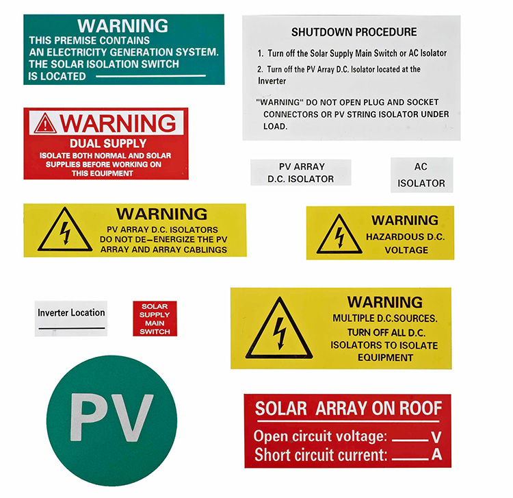 Label Warning Kanggo Sistem Pv